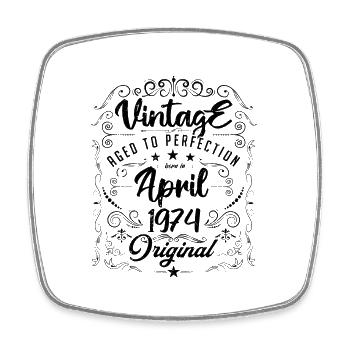 Jahrgang geboren im April 1974. Geburtstag April. - Viereckiger Kühlschrankmagnet - Weiß - Vorne