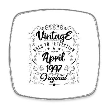 Vintage Né(e) en Avril 1997. anniversaire avril. - Magnet carré - blanc - Devant