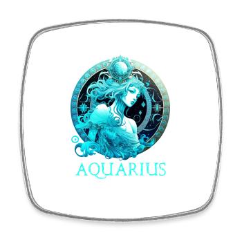 Embrace Your Aquarius Identity: Aquarius Pride Zod - Square fridge magnet - white - Front
