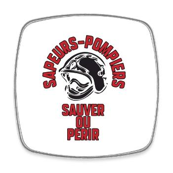 Sapeurs-pompiers sauver ou périr - Magnet carré - blanc - Devant