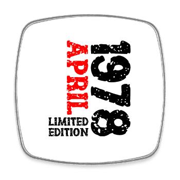 1978 April Limited Edition Geburtstag Geschenk - Viereckiger Kühlschrankmagnet - Weiß - Vorne