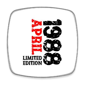 1988 avril édition limitée cadeau d’anniversaire - Magnet carré - blanc - Devant