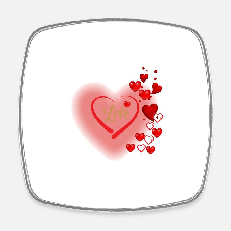 Love heart - Square fridge magnet - white