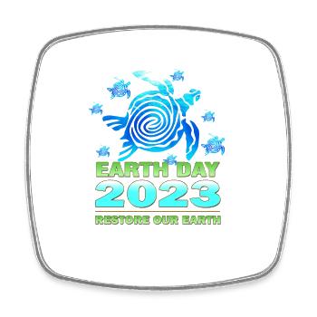 April Earth Day Bewusstsein - Viereckiger Kühlschrankmagnet - Weiß - Vorne