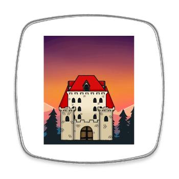 Schloss Burg Mittelalter Märchen Märchenfigur - Viereckiger Kühlschrankmagnet - Weiß - Vorne