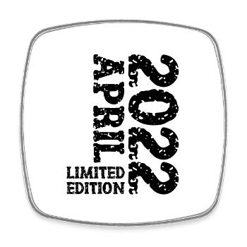 2022 April Limited Edition Geburtstag Geschenk - Viereckiger Kühlschrankmagnet - Weiß - Vorne