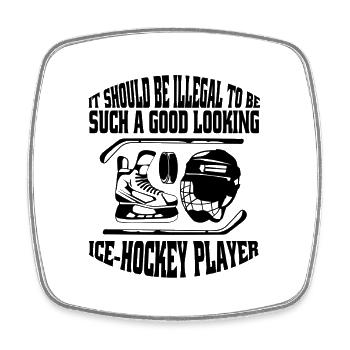 Joueur de hockey sur glace Fan de hockey Équipe de hockey sur glace - Magnet carré - blanc - Devant