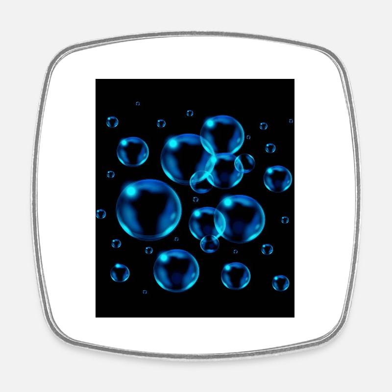 Design with Stone dots - Square fridge magnet - white