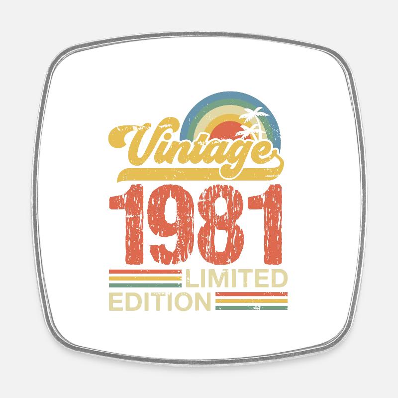 1981 - Square fridge magnet - white