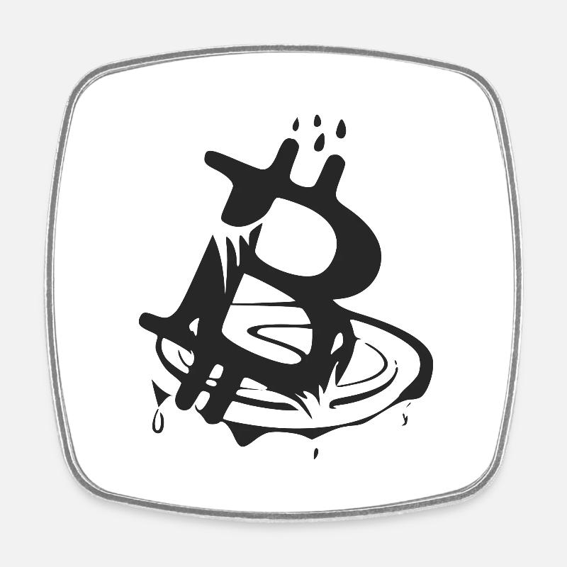 Le symbole du bitcoin - Magnet carré - blanc