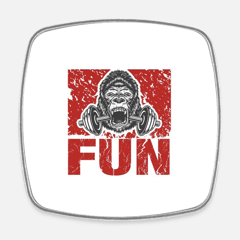 Let the fun begin - Square fridge magnet - white