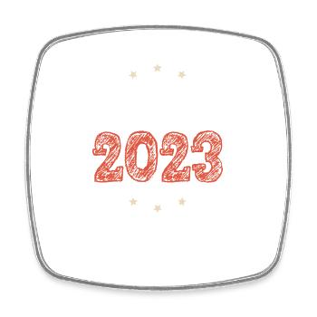 Norway 2023 - Viereckiger Kühlschrankmagnet - Weiß - Vorne