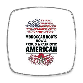 Geboren marokkanisch Marokko amerikanisch USA - Viereckiger Kühlschrankmagnet - Weiß - Vorne