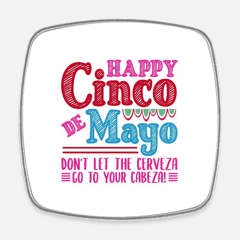 HAPPY CINCO DE MAYO - Square fridge magnet - white
