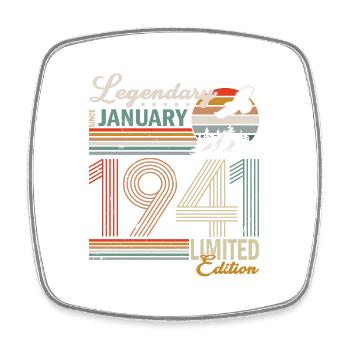 Birthday present born in January 1941 - Square fridge magnet - white - Front