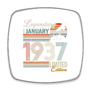 Janvier 1937 Birthday Man - Magnet carré - blanc - Devant