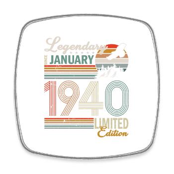 January 1940 Birthday Man - Square fridge magnet - white - Front