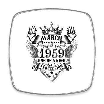 Geburtstag März 1959 geboren im März 1959 - Viereckiger Kühlschrankmagnet - Weiß - Vorne