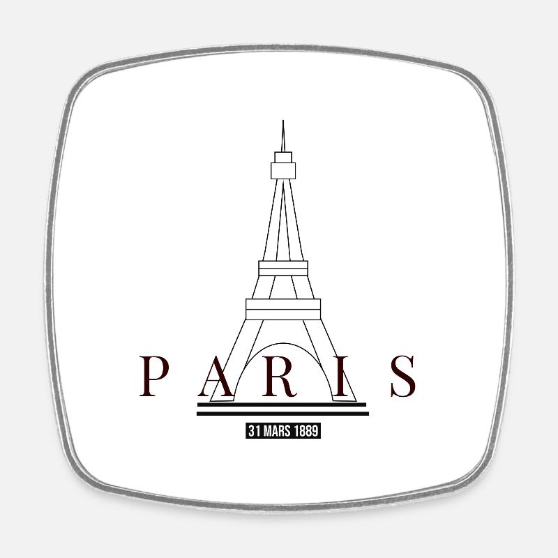 Eiffel Tower Design - Square fridge magnet - white