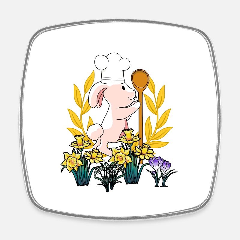Easter Kitchen Cook Cooking Spoon Easter Cook - Square fridge magnet - white