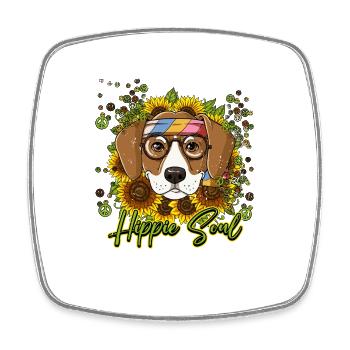 60s 70s Costume Hippie Soul - Square fridge magnet - white - Front