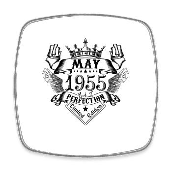 Vintage May 1955 May 1955 born in May - Square fridge magnet - white - Front