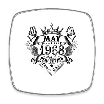 Jahrgang Mai 1968 Mai 1968 geboren im Mai - Viereckiger Kühlschrankmagnet - Weiß - Vorne