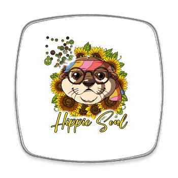 60s 70s Costume Hippie Soul - Square fridge magnet - white - Front