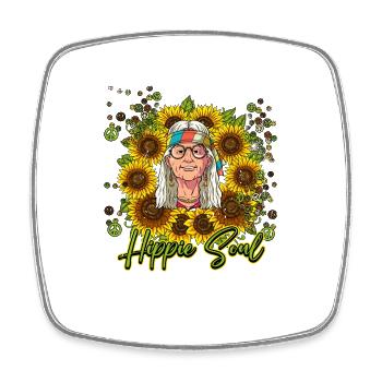 60s 70s Costume Hippie Soul - Magnet carré - blanc - Devant