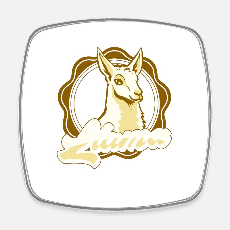 Lor Llama fans - Square fridge magnet - white