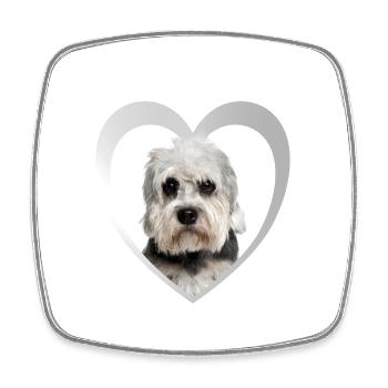 Dandie Dinmont Terrier Heart - I Love Terrier - Square fridge magnet - white - Front