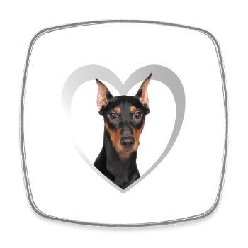 Deutscher Pinscher Herz - I Love Deutsche Pinscher - Square fridge magnet - white - Front