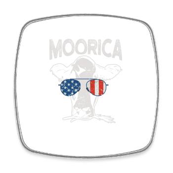 Cow July 4 Moorica Merica Patriotic Cows USA - Square fridge magnet - white - Front