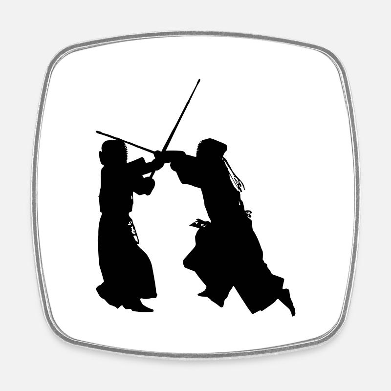 Kendo: men-ari - Square fridge magnet - white