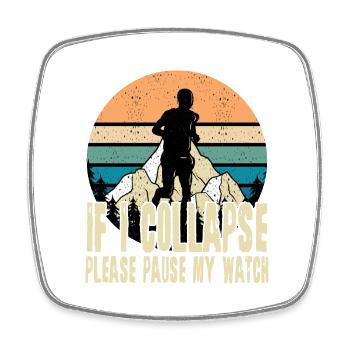 Trail Runner Running Jogging Jogger I Gift - Magnet carré - blanc - Devant