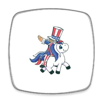 Reiten Einhorn Liebhaber 4. Juli Mericorn patriot - Viereckiger Kühlschrankmagnet - Weiß - Vorne