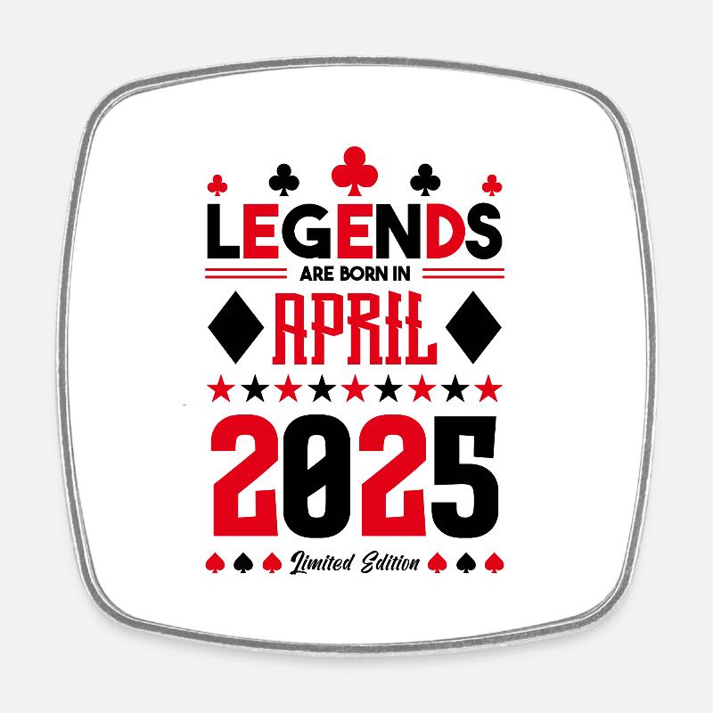 Geburtstagsgeschenk April 2025. Kartenspiele. - Viereckiger Kühlschrankmagnet - Weiß