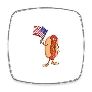 Hot diggity Dog Cool American Flog Hotdog Lover - Square fridge magnet - white - Front