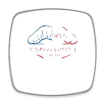 Vintage American Flag Lips 4 juillet - Magnet carré - blanc - Devant