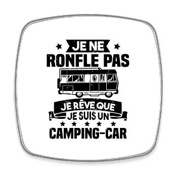 Je rêve que je suis un Camping car - Magnet carré - blanc - Devant