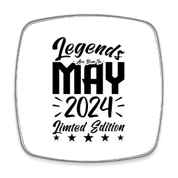 Born May 2024 Birthday gift 2024. - Square fridge magnet - white - Front