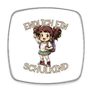 Endlich ein Schulkind Anime Mädchen - Viereckiger Kühlschrankmagnet - Weiß - Vorne