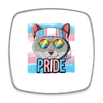 Pride LGBTQ Transgender Flag Costume Pride Month - Square fridge magnet - white - Front