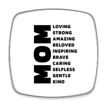 Mom description - Mother's Day Funny Gift - Square fridge magnet - white - Front