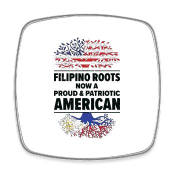 Geboren Filipino Philippinen Amerikaner USA - Viereckiger Kühlschrankmagnet - Weiß - Vorne