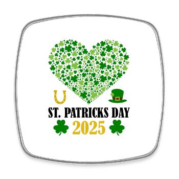 St Patricks Day Accessories Ireland Shamrock Decoration - Square fridge magnet - white - Front