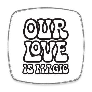 Oure Love is MagicLove is Love Rainbow Pride - Magnet carré - blanc - Devant