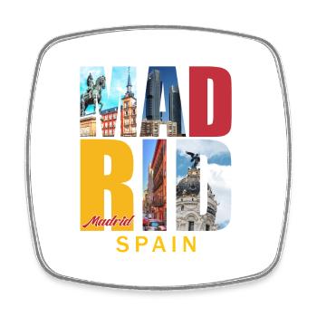 Madrid Spain - Magnet carré - blanc - Devant