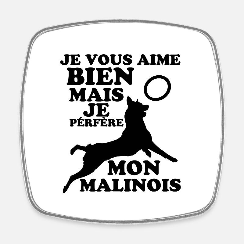 malinois 1 - Magnet carré - blanc