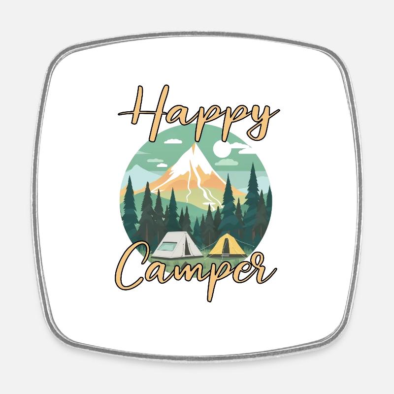 Fun camper and hiker lover - Square fridge magnet - white